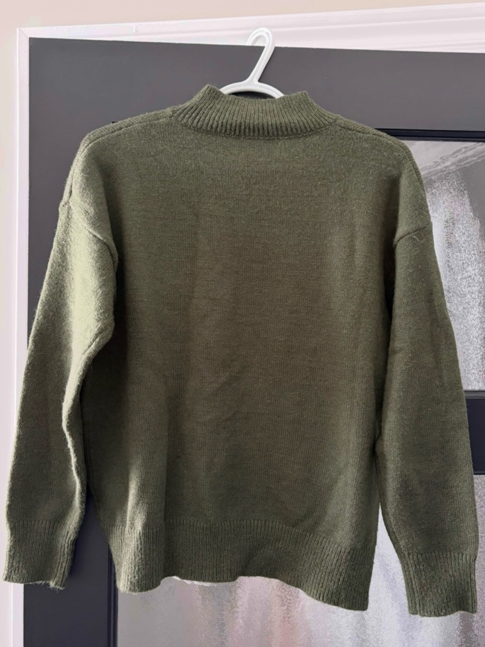 Men's Olive Green Mock Neck Sweater